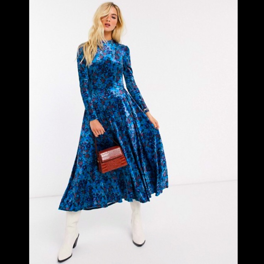 Free People Velvet Heartland Floral Dress NWT